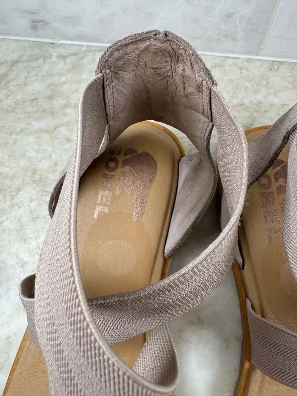 Sorel Ella II Blush Elastic Strap Comfort Sandals Size 10.5